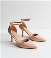 Women's Oatmeal 2 Part Stiletto Heel Pointed Toe Pumps New Look