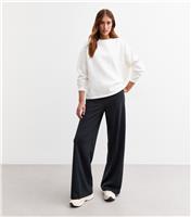 Women's Tall Navy Jersey Wide Leg Trousers New Look