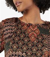 Women's Multi Patchwork Plisse Mini Dress Apricot New Look