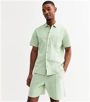 Men's Light Green Short Sleeve Interlock Jersey Shirt New Look