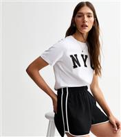 Women's Black Contrast Trim Runner Shorts New Look