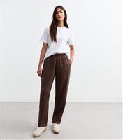 Women's Brown Barrel Leg Joggers New Look