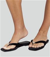 Women's Black Buckle Platform Wedge Sandals South Beach New Look