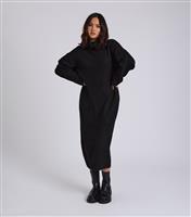 Women's Black Roll Neck Midi Dress Urban Bliss New Look