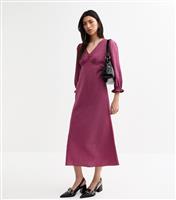 Women's Pink Gingham Check Midi Dress New Look