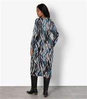 Women's Plus Size Grey Zebra Print Tie Waist Midi Dress Curves Apricot New Look