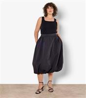 Women's Plus Size Black Puff Balloon Midi Skirt Curves Apricot New Look