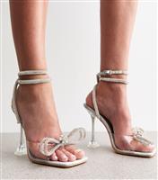 Women's Silver Glimmer Embellished Strap Sandals Public Desire New Look