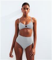Women's Black Graphic Print High Waisted Bikini Bottoms New Look
