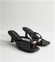 Women's Black Chimera Embellished Toe Post Mule Sandals Public Desire New Look