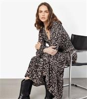 Women's Black Textured Long Sleeve Midi Dress Apricot New Look