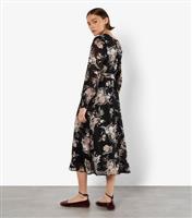 Women's Black Floral Midaxi Dress Apricot New Look