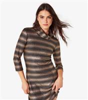 Women's Black Metallic Ombre Mini Dress Apricot New Look