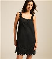 Women's Black Cutwork Embroidered Strappy Mini Dress New Look