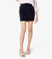 Women's Navy Sequin Bodycon Mini Skirt Apricot New Look