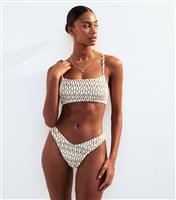 Women's White Patterned Voop Bikini Bottoms New Look