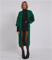 Women's Green Longline Cardigan Gini London New Look