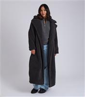 Women's Grey Borg Longline Coat Urban Bliss New Look