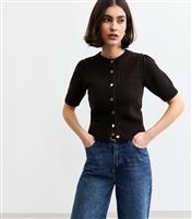 Women's Black Half Sleeve Cardigan New Look
