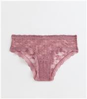Women's Pink Lace Short Briefs New Look