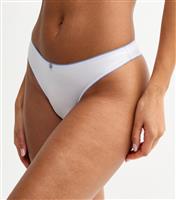 Women's White Contrast Trim Micro Thong New Look