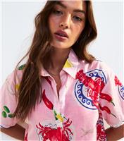 Women's Pink Tapas Print Shirt New Look