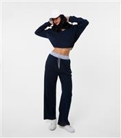 Women's Navy Contrast Waistband Joggers Pink Vanilla New Look