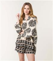Women's Black Floral Print Oversized Shirt Blue Vanilla New Look