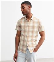 Men's Brown Regular Checked Shirt New Look