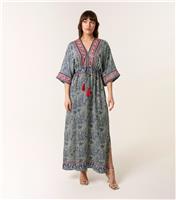 Women's Navy Embellished Kimono Dress Blue Vanilla New Look