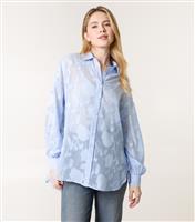 Women's Blue Devore Shirt Blue Vanilla New Look