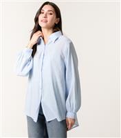 Women's Light Blue Gem Stud Embellished Shirt Blue Vanilla New Look
