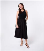 Women's Black Contrast Skirt Midi Dress Blue Vanilla New Look