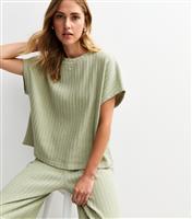 Women's Green Soft Touch Textured T-Shirt New Look