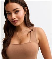 Women's Petite Tan Compact Square Neck Vest New Look