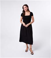 Women's Black Square Neck Midi Dress Blue Vanilla New Look