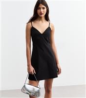 Women's Black Strappy A-Line Mini Dress New Look