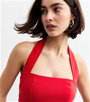 Women's Red Halterneck Bodysuit New Look