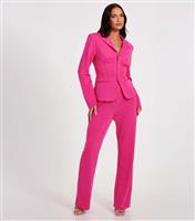 Women's Bright Pink Corset Blazer Quiz New Look