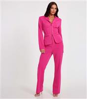 Women's Bright Pink Straight Leg Trousers Quiz New Look