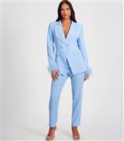 Women's Blue Tailored Trousers Quiz New Look