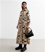Women's Cream Swirl Print Midi Shirt Dress Cutie London New Look