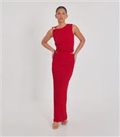 Women's Red Textured Maxi Skirt Quiz New Look