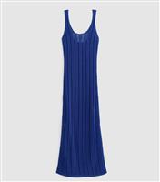 Women's Blue Ladder Stitch Maxi Beach Dress New Look