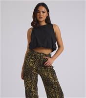 Women's Black Open Back Bubble Hem Top Urban Bliss New Look