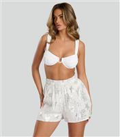 Women's White Starfish Jacquard Shorts South Beach New Look