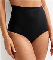 Women's Black Bonded Smooth High Waisted Medium Control Shaping Brazilian Briefs New Look