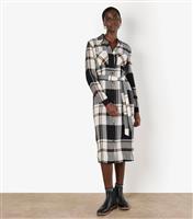 Women's Black Check Midi Shirt Dress Apricot New Look