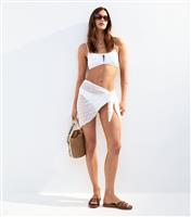 Women's White Bubble Lace Mini Sarong New Look