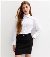 Girls' White Long Sleeve Fitted School Shirt New Look